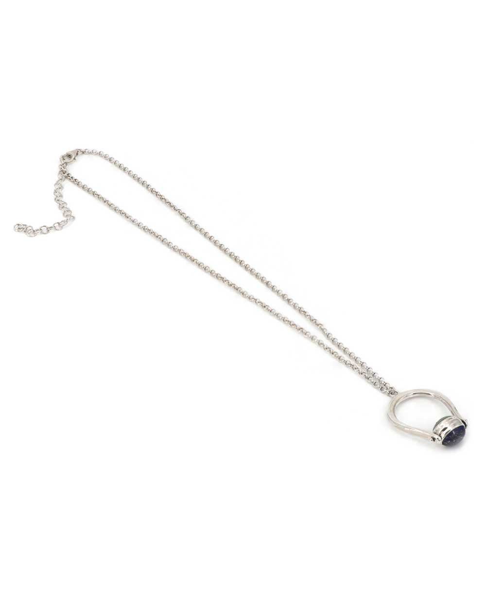 Mindful Sterling Silver Spinner Necklace with Lapis and Turquoise、mySite、topwebapps