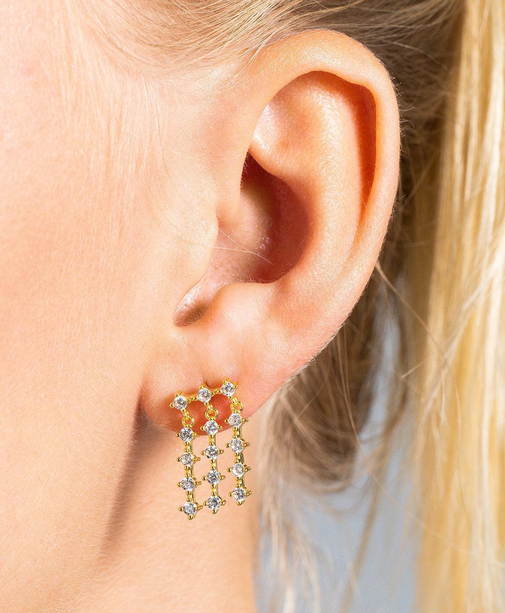  Mila Earrings White 18ct Gold Plated