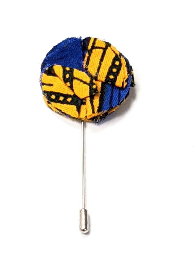 Orange Blue Peacock African Print Lapel Pin-DP3816LP、mySite、solidvoid