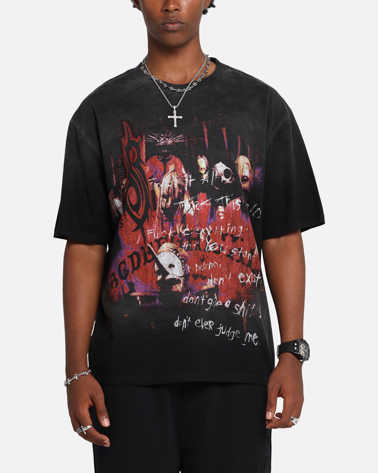 Slipknot Slipknot Blacked Out T-Shirt Washed Black、mySite、zt4zffjzw