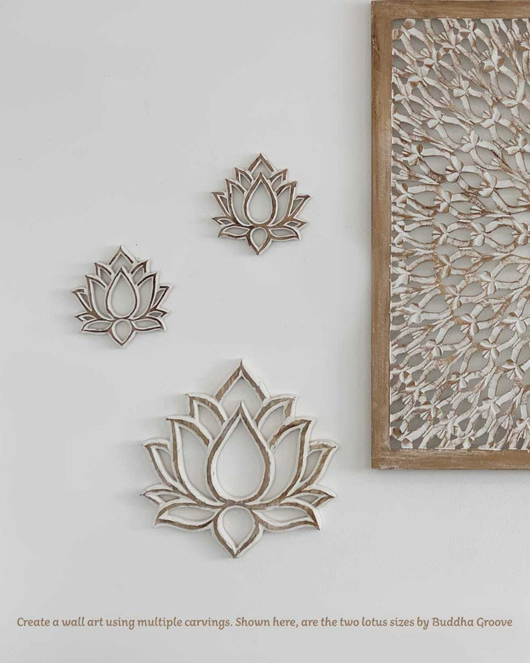 Fairtrade and Hand-Carved Lotus Wood Wall Hanging、mySite、topwebapps