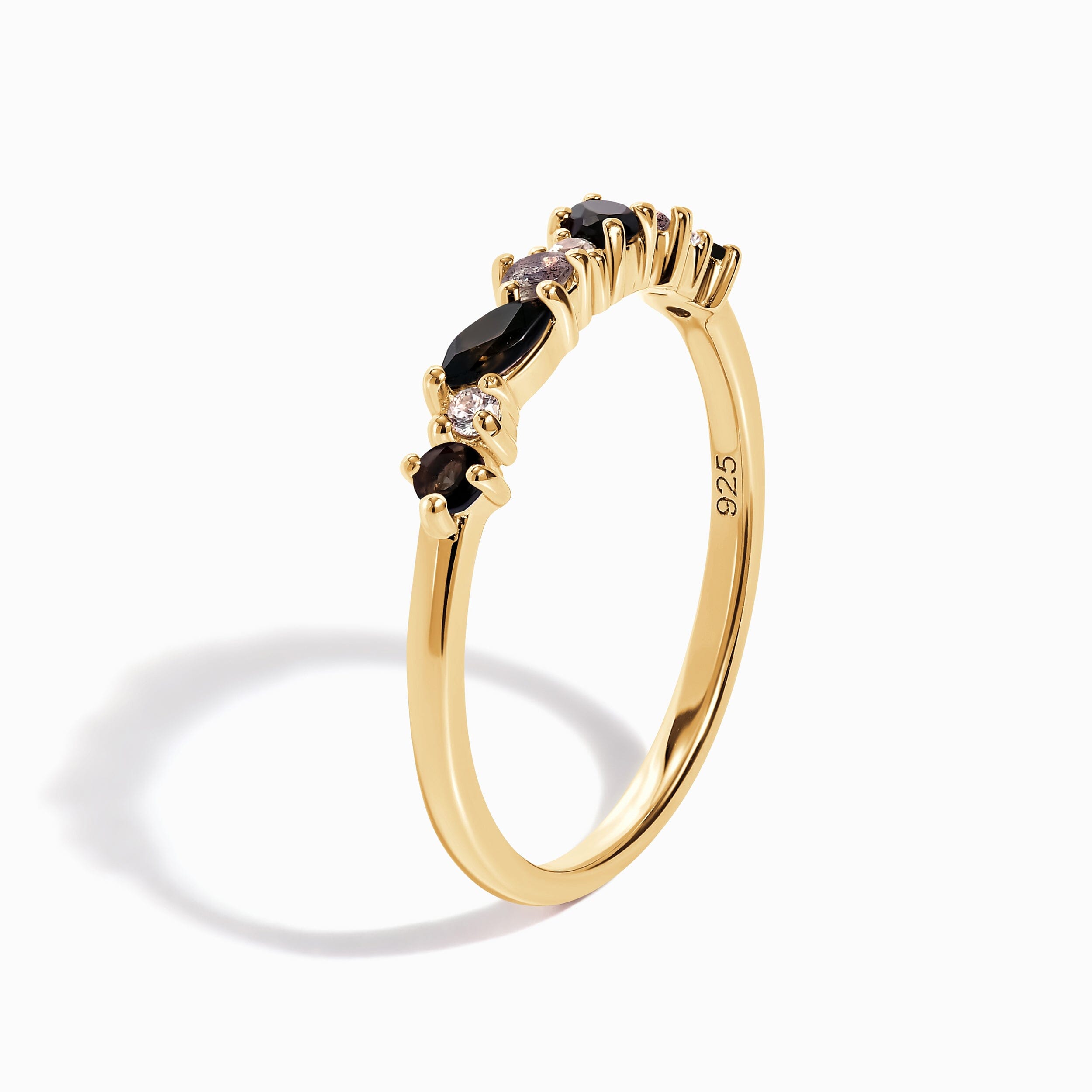 Black Obsidian White Zircon Ring - Grace、mySite、hinf8tx79