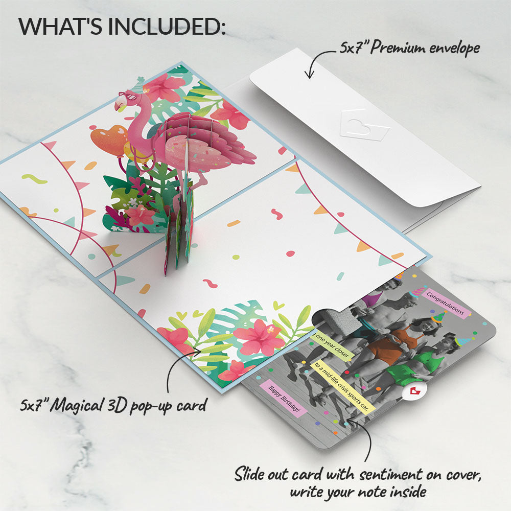 Flamazing Birthday Flamingo Pop-Up Card and Sentiment Set、mySite、solidvoid