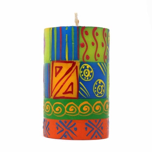Single Boxed Hand-Painted Pillar Candle - Shahida Design - Nobunto、mySite、g9winljtr