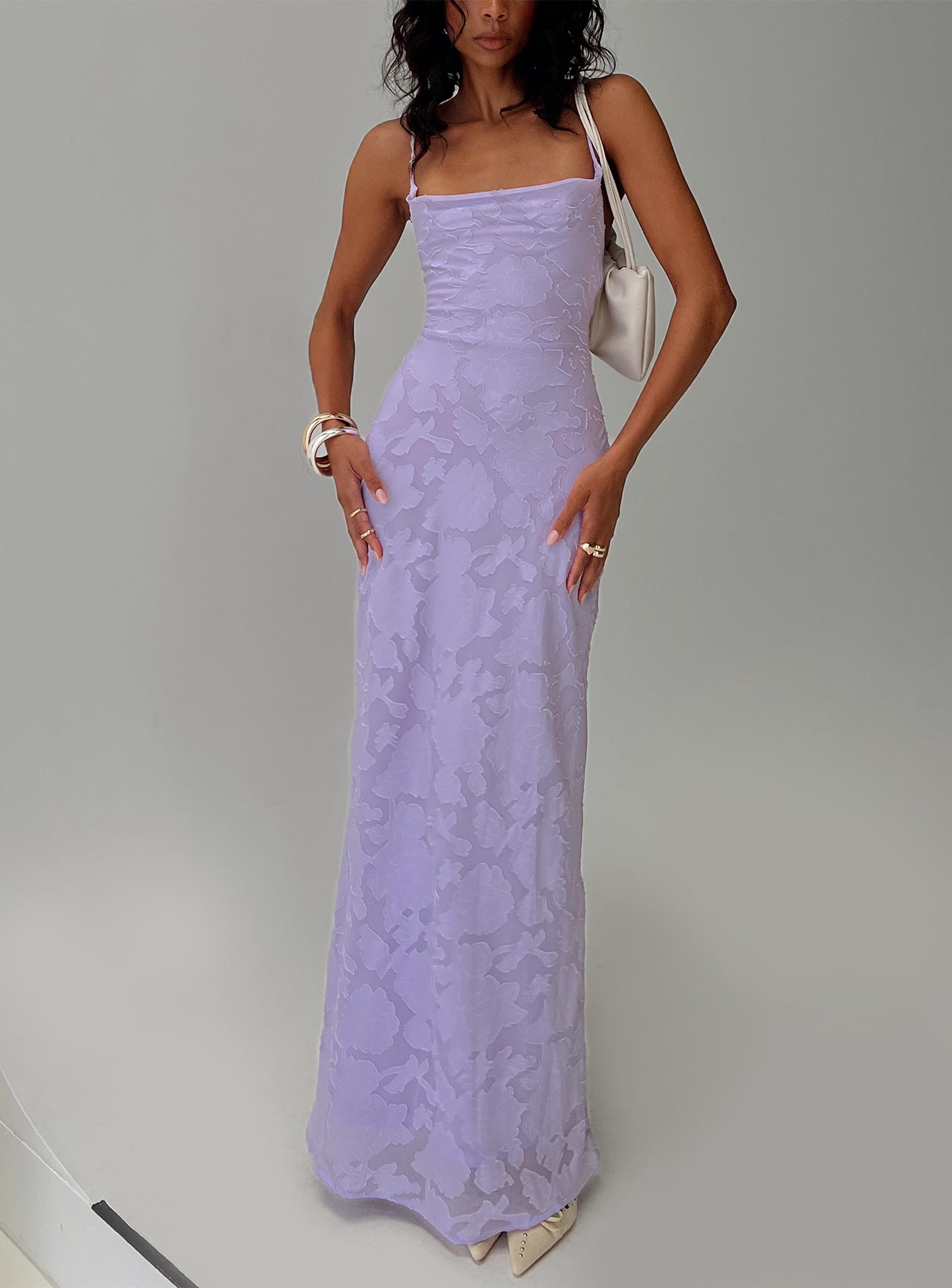 Celena Maxi Dress Lilac Burnout、mySite、solidvoid