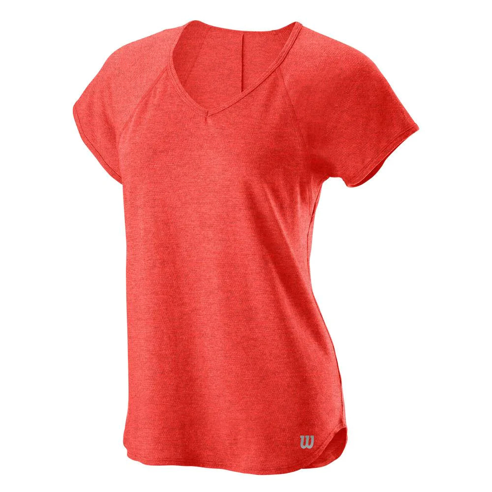 Wilson Women's Training V-Neck Tee (Hot Coral)、mySite、neckold
