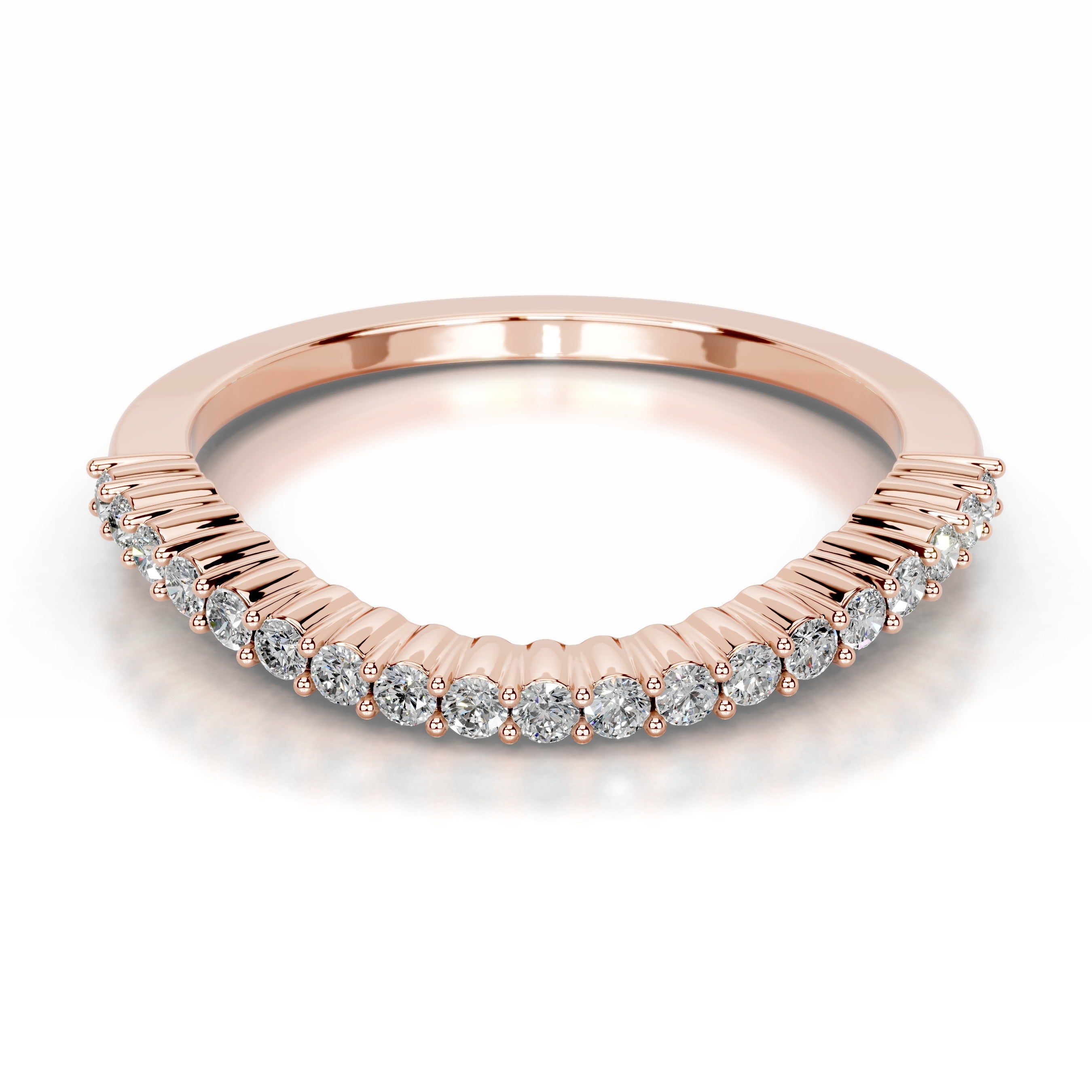 Rowan Lab Grown Diamond Wedding band - 14K Rose Gold、mySite、hinf8tx79