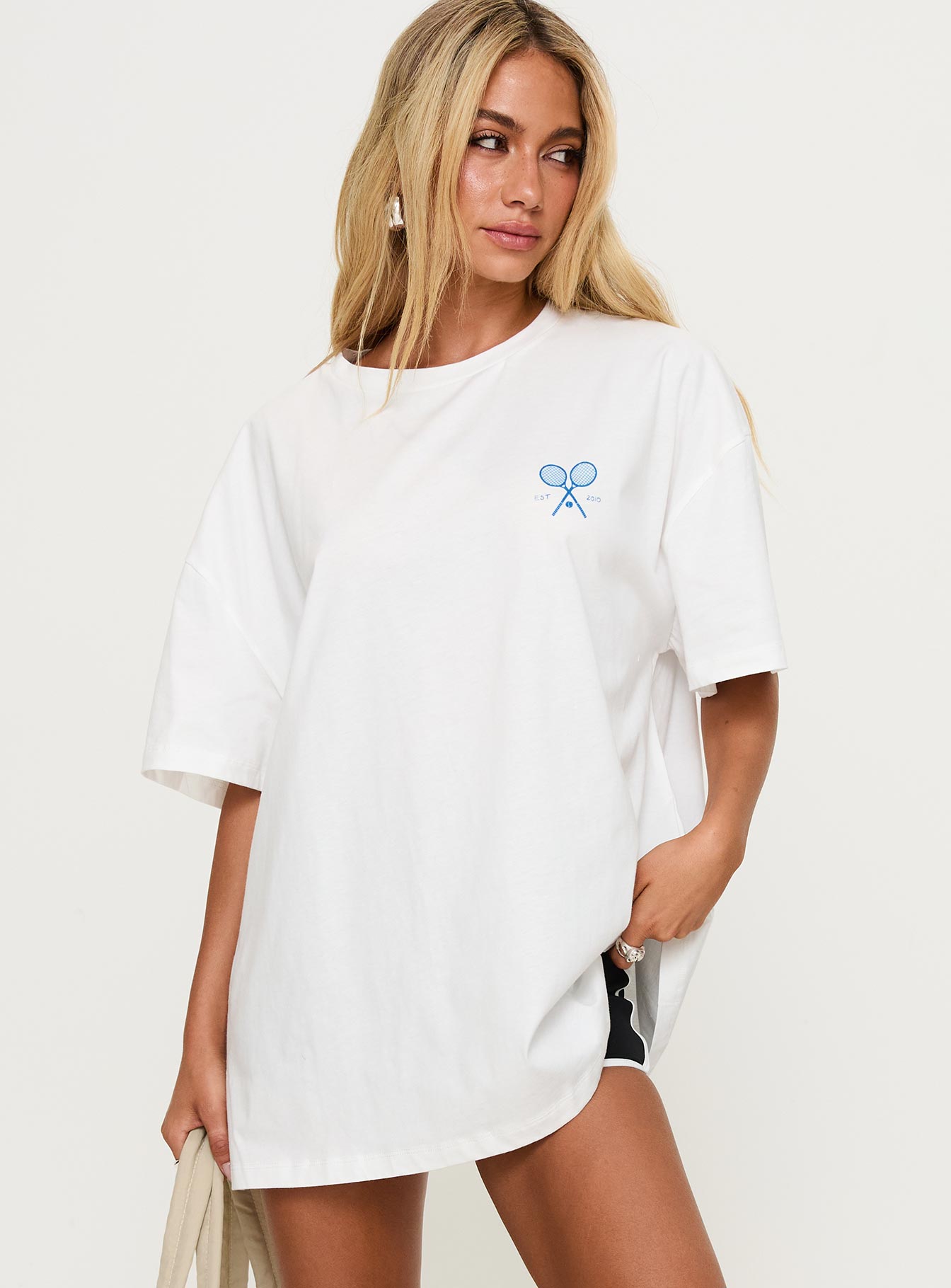 Club Polly Oversized Tee White、mySite、solidvoid
