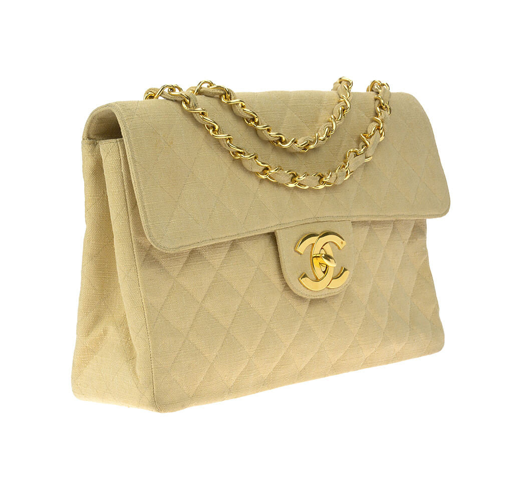 Chanel Maxi Flap Bag Beige Linen、mySite、garminoutage.com