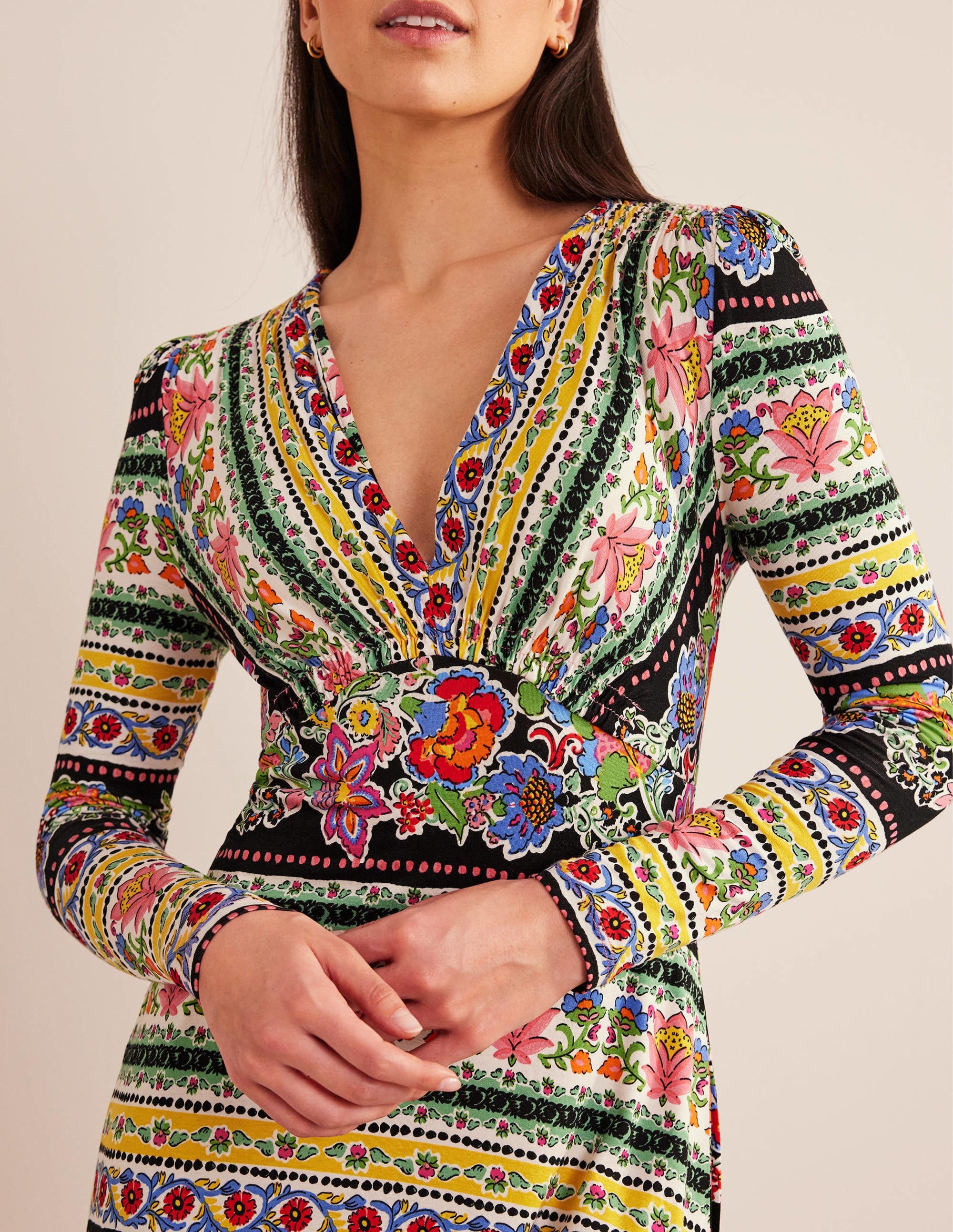  Jersey Midi Tea Dress-Multi, Carnation Bloom、mySite、ashleygrahame