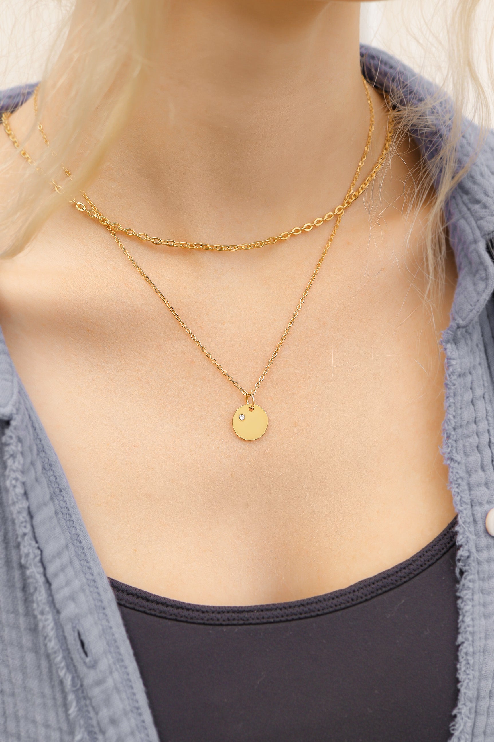 18K Gold PVD Stainless Steel Flat Oval Loop Chain / CHN0051、mySite、dreamappss