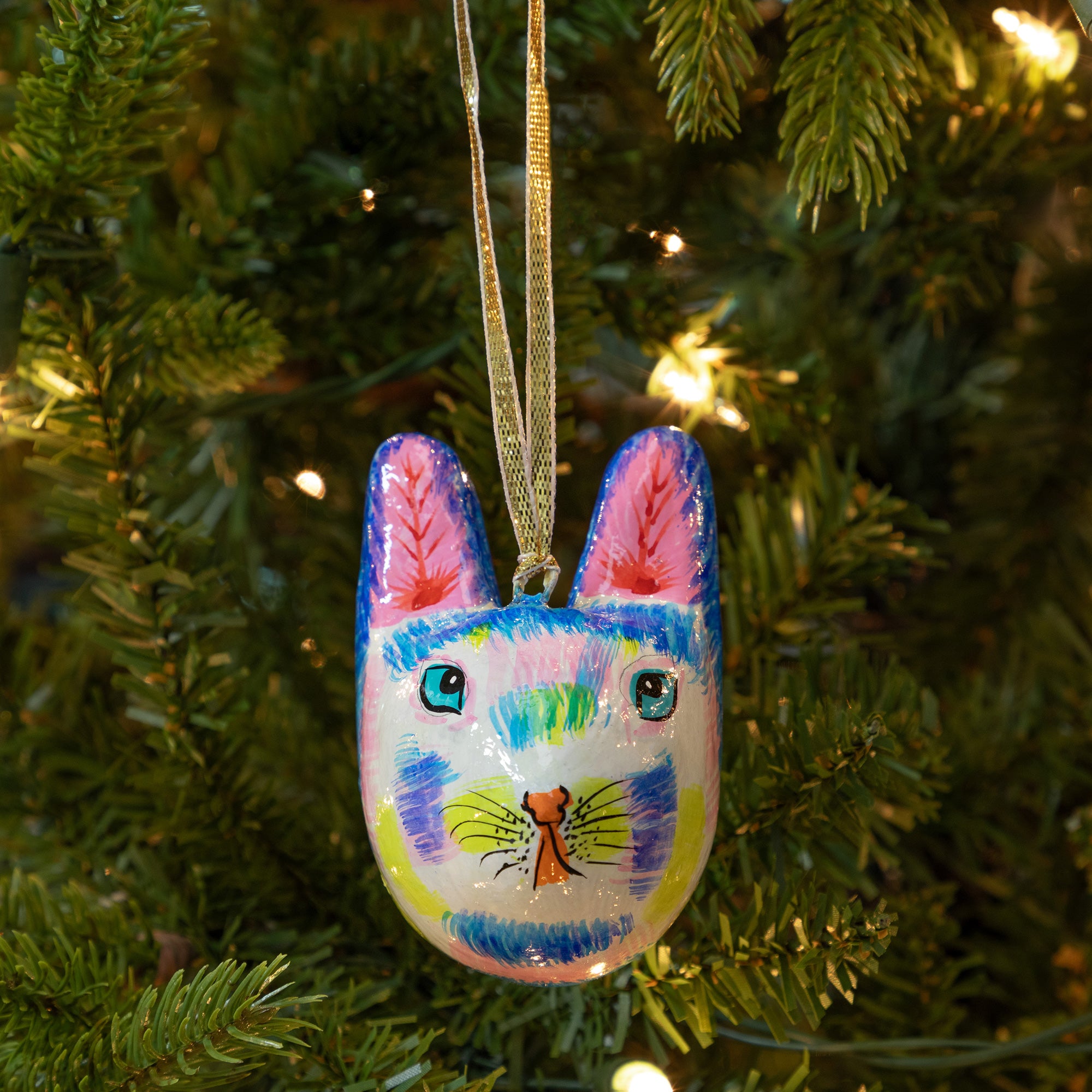 Hand Painted Cat Ornament、mySite、camillekostekn