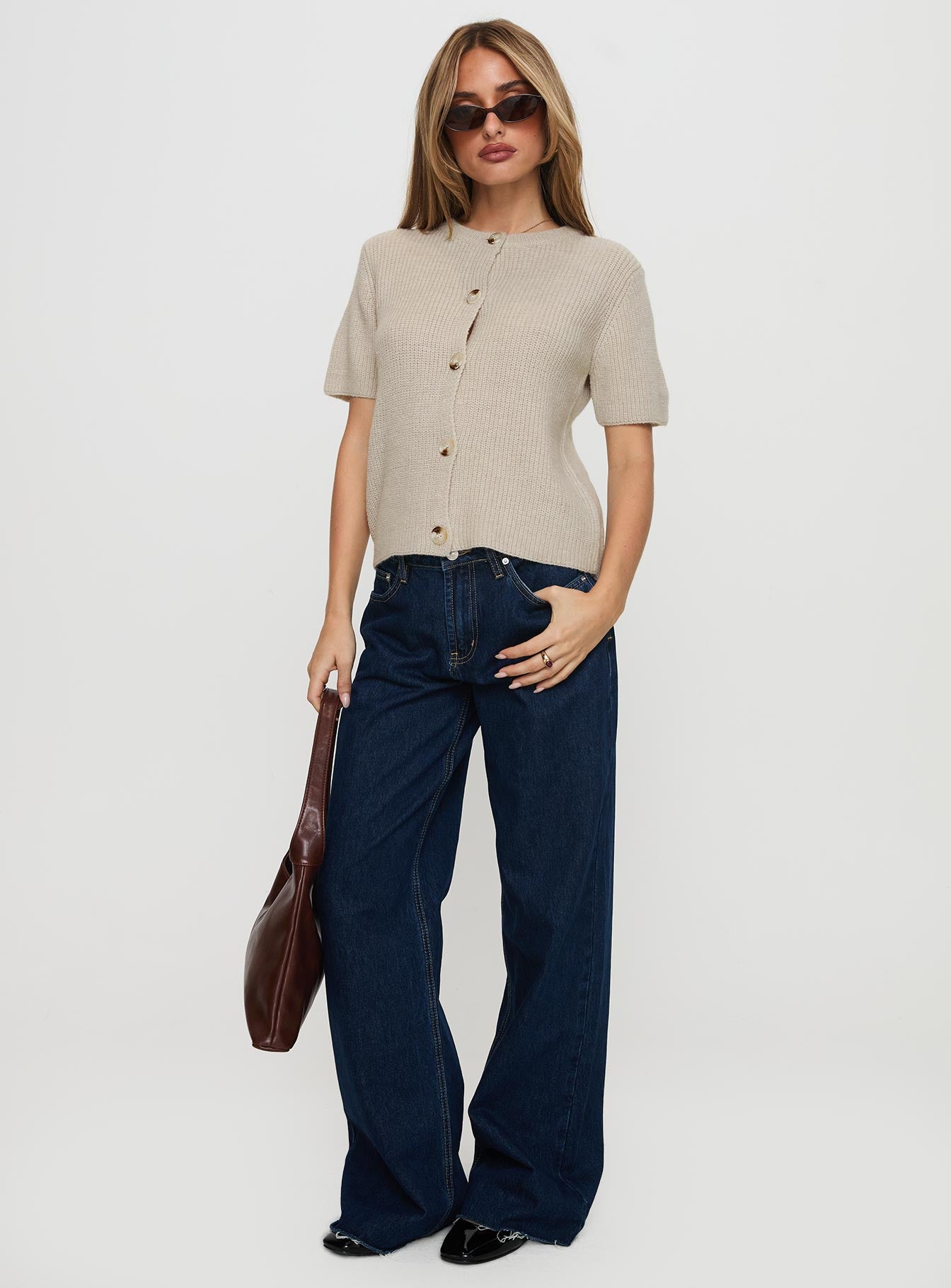 Wait A Lifetime Short Sleeve Cardigan Beige、mySite、solidvoid