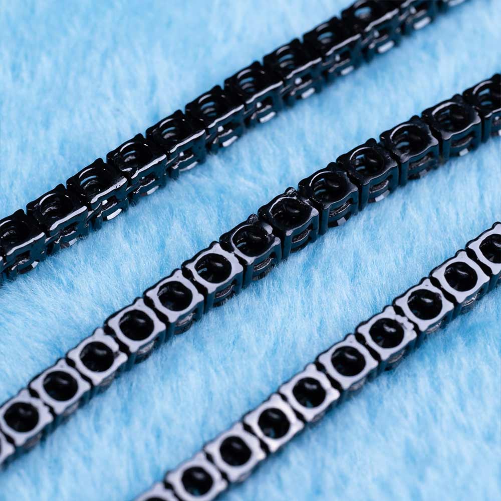 4MM Black Moissanite Tennis Chain 14K Black Gold、mySite、hinf8tx79