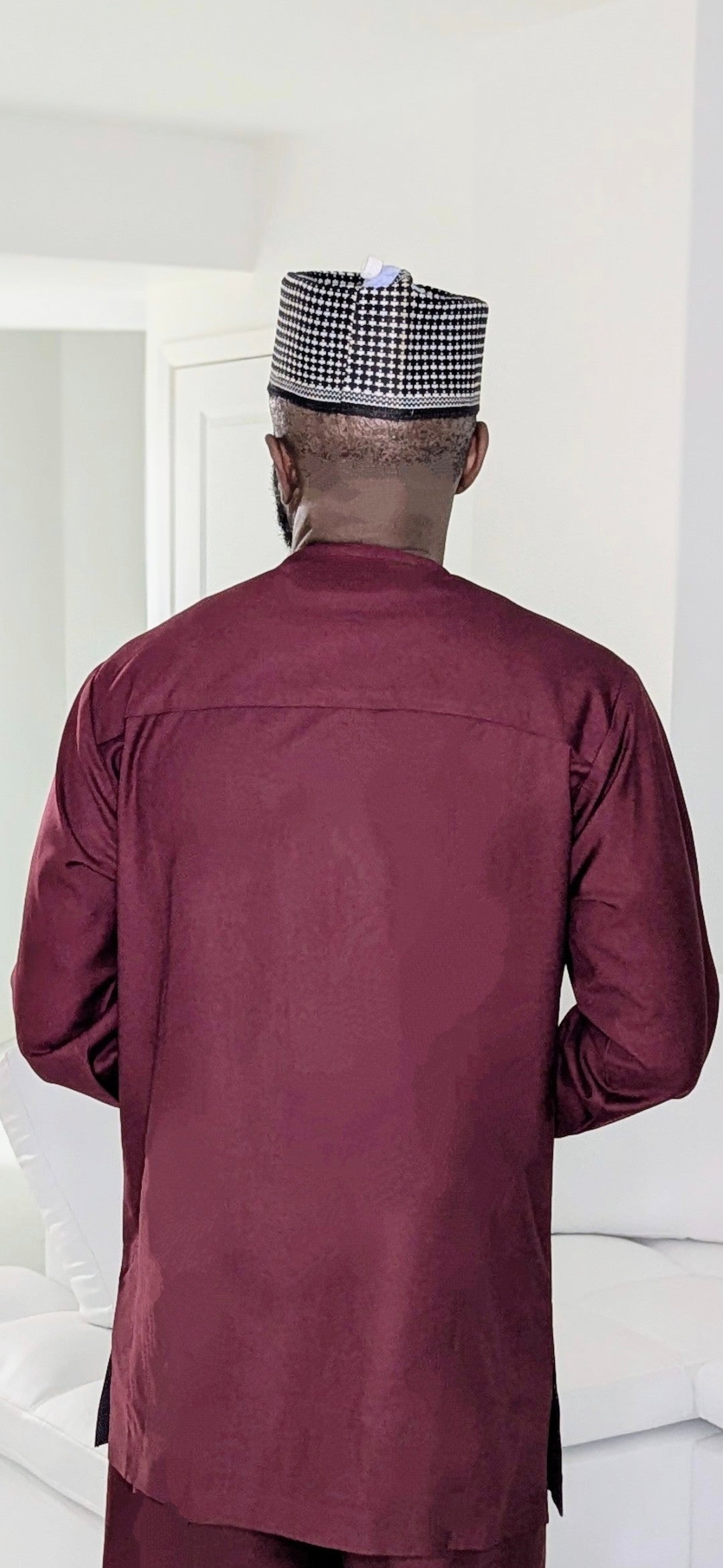 Dupsie's Edekan Burgundy African Senator Dashiki Suit for Men DPASBW22、mySite、solidvoid