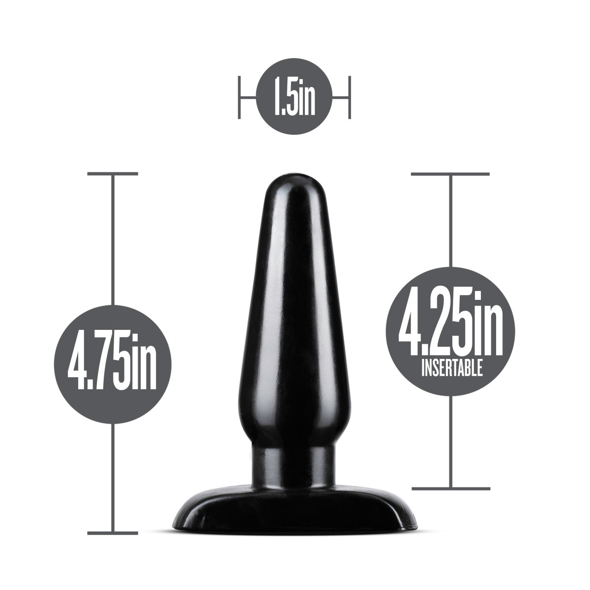 Anal Adventures By Blush® | Basic Black 4.75-Inch Anal Plug、mySite、bottomscart
