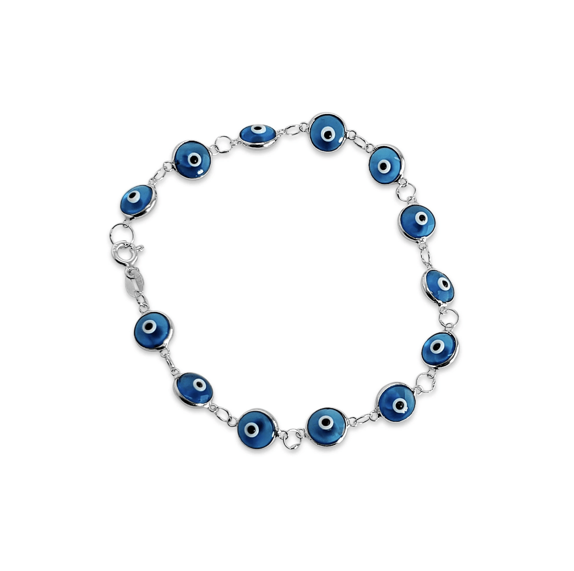Transparent Blue Evil Eye Bracelet - Gold or Sterling Silver、mySite、topwebapps