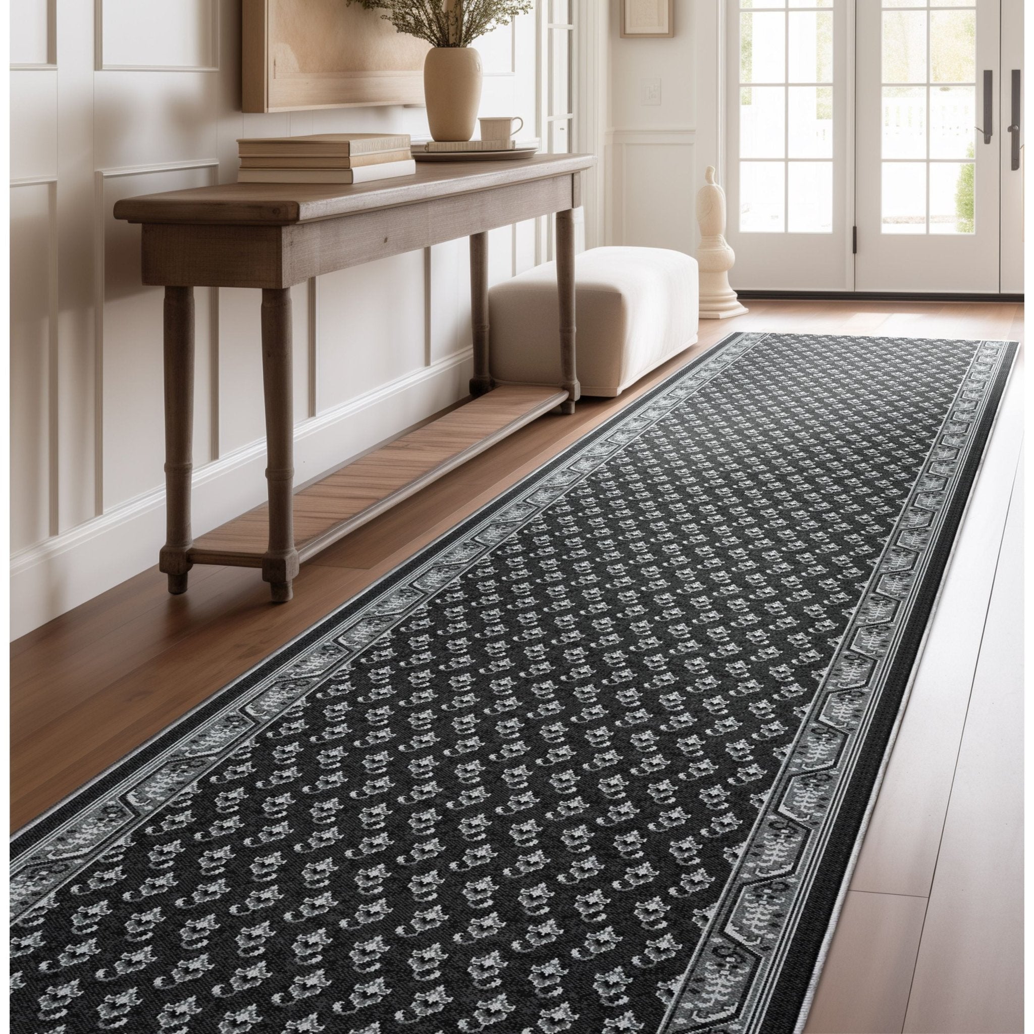 Custom Size Runner Windsor Diamond Midnight Ash Choose Your Width x Choose Your Length Hallway Runner Rug、mySite、gigharbornorthrealestate
