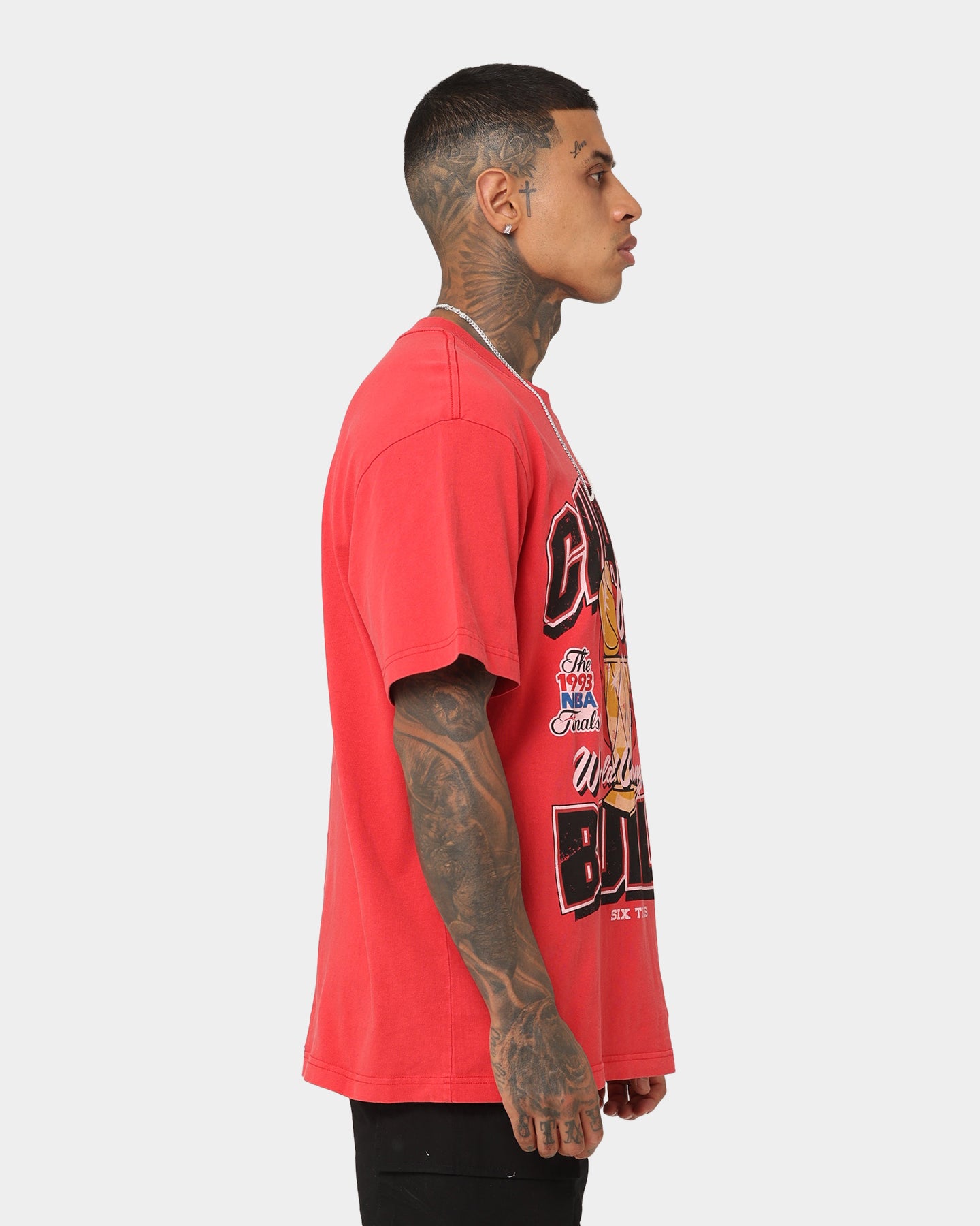 Mitchell & Ness Chicago Bulls Champion History Vintage T-Shirt Faded Red、mySite、zt4zffjzw