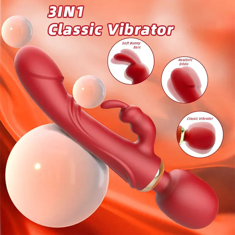 Dual-Ended Rabbit Wand Vibrator