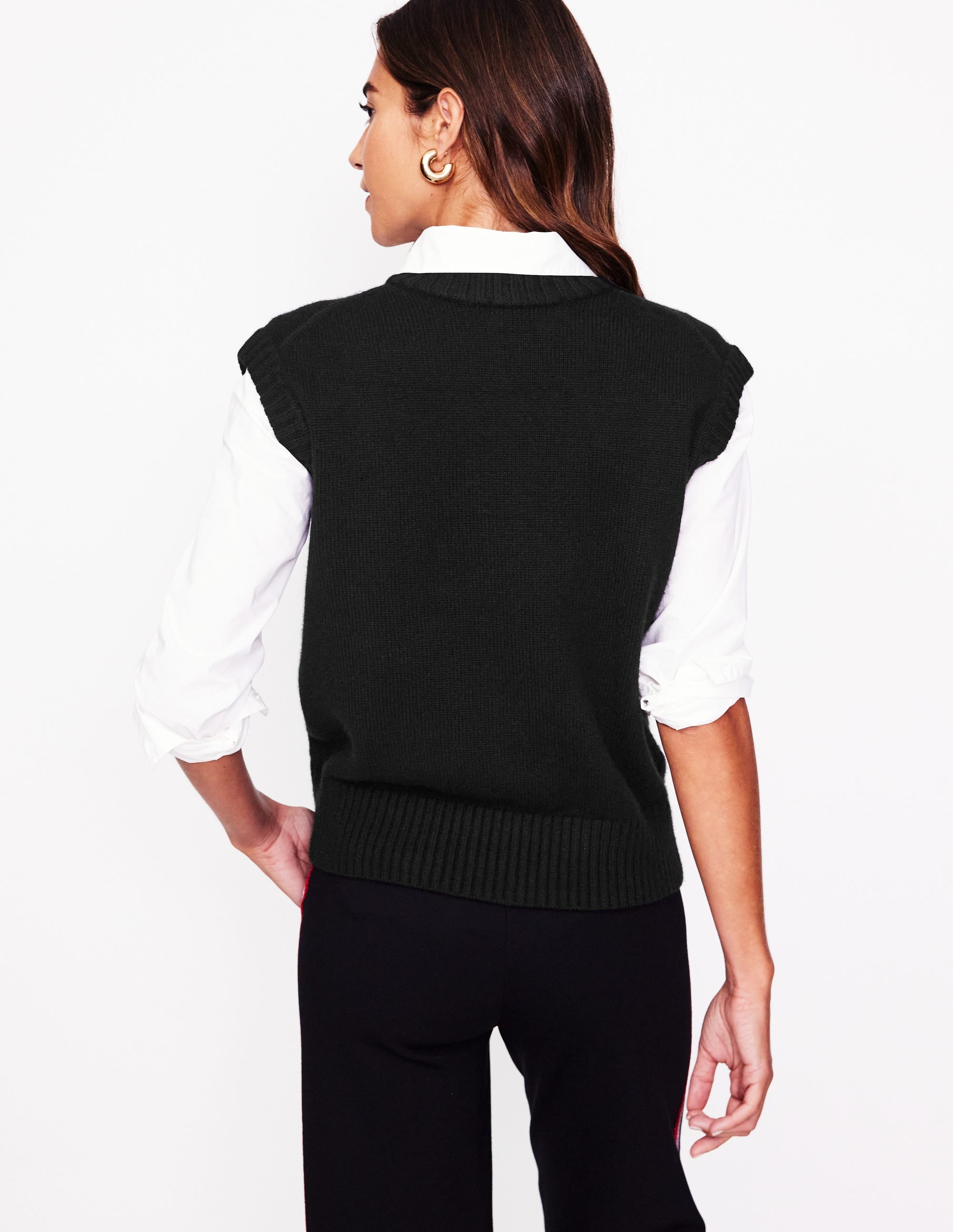  Chunky Cashmere Crew Neck Tank-Black、mySite、ashleygrahame