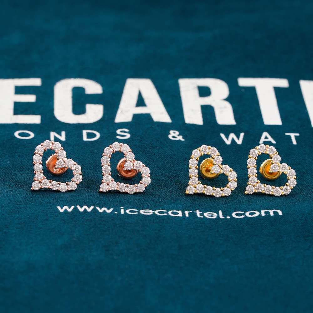 Heart Shaped Hollow Moissanite Earrings 14K Gold、mySite、hinf8tx79