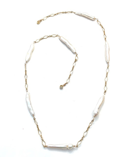 Sconset Flair Studio Biwa Pearl Tin Cup Style Necklace、mySite、noshort