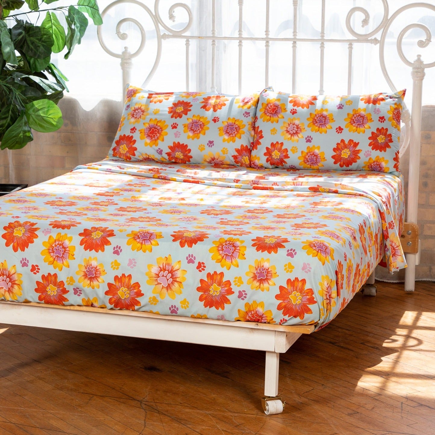 Retro Paws Microfiber Sheet Set、mySite、camillekostekn