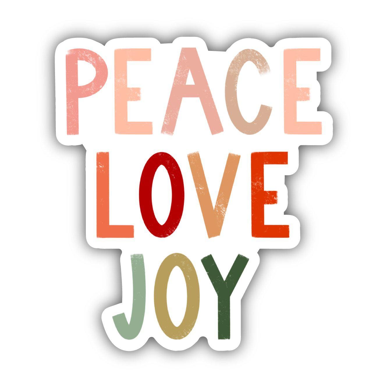  Peace Love Joy - Multicolor Lettering Sticker、mySite、elrpsem3k