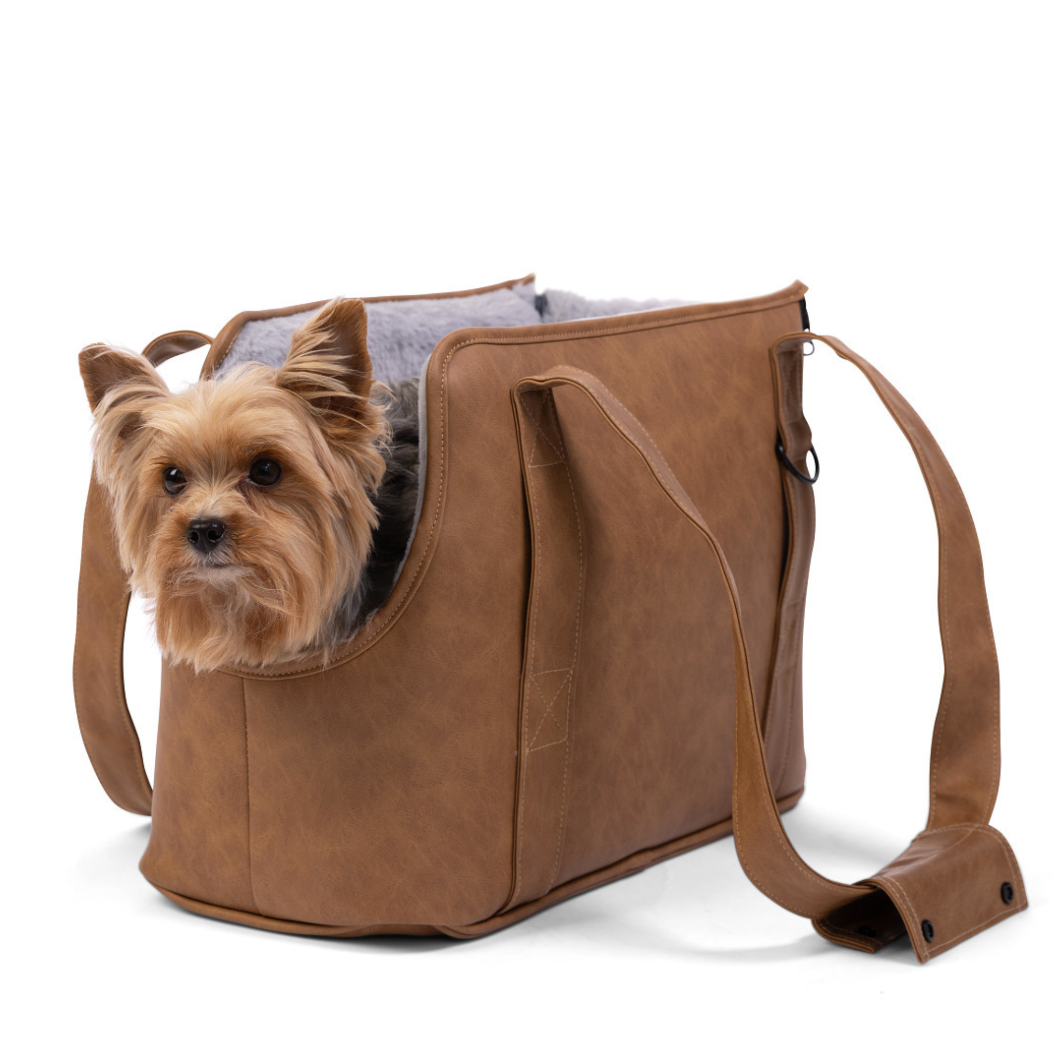 PupTote™ 3-in-1 Faux Leather Dog Carrier Bag 2.0 - Camel、mySite、solidvoid