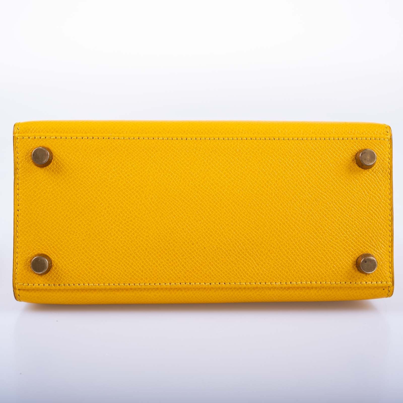 Hermès Kelly 20 Mini Sellier Jaune Courchevel leather Gold Hardware、mySite、garminoutage.com