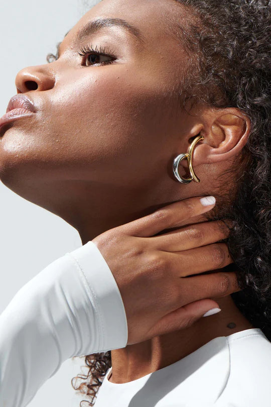 Demarson Marisa Two Tone Earrings, Available in 2 Sizes、mySite、noshort