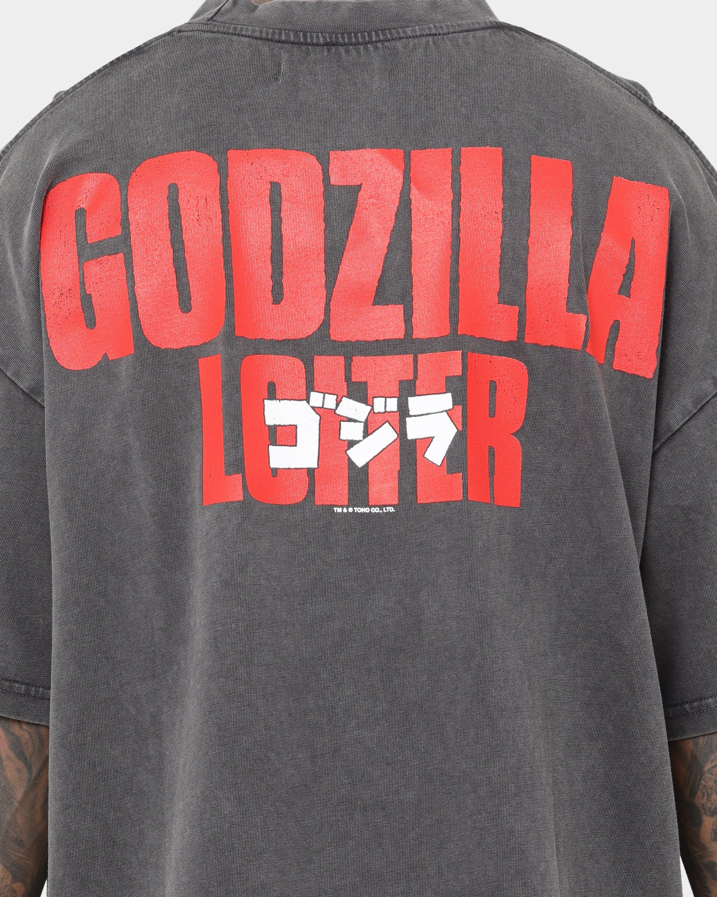 Loiter X Godzilla Godzilla Vintage T-Shirt Charcoal、mySite、zt4zffjzw