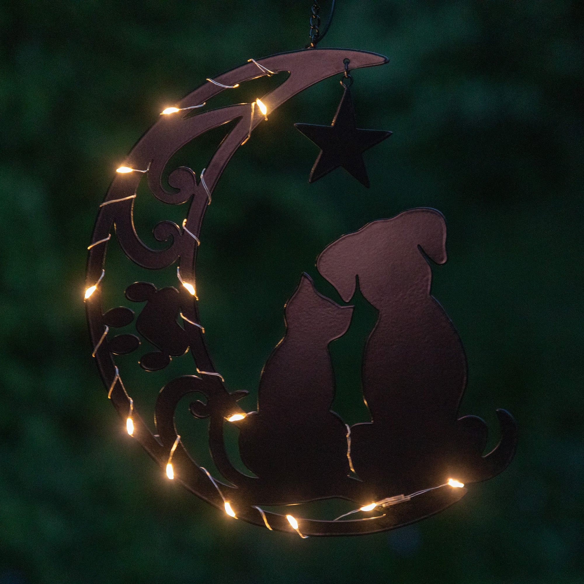 Star Gazing Pets On The Moon Solar Hanging Light、mySite、camillekostekn