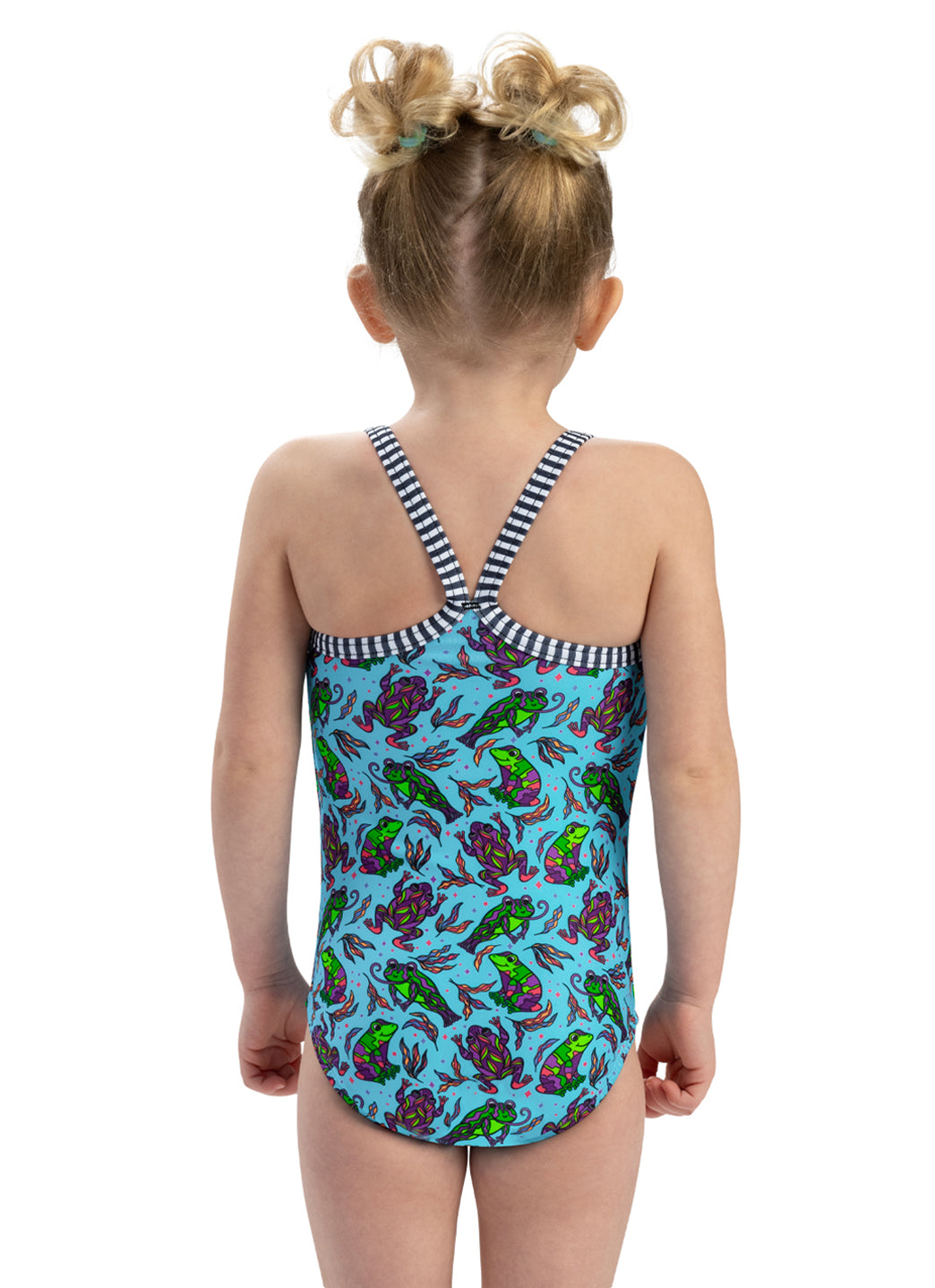 Dolfin Girls' Ribbit One Piece Swimsuit (Toddler, Little Kid)、mySite、noshort