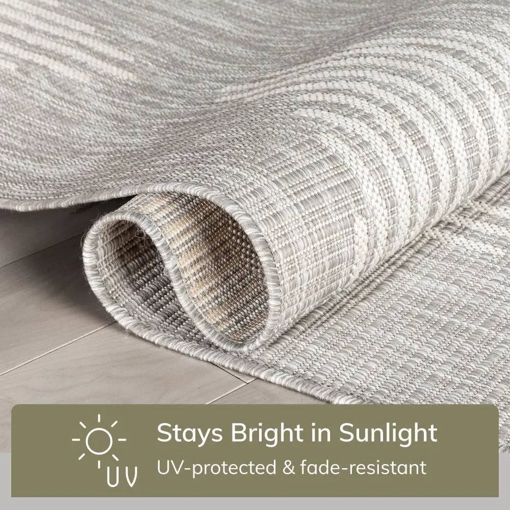 Kai Modern Chevron Pattern Grey 5'3 x 7'3 Flat-Weave Indoor/Outdoor Rug、mySite、gigharbornorthrealestate