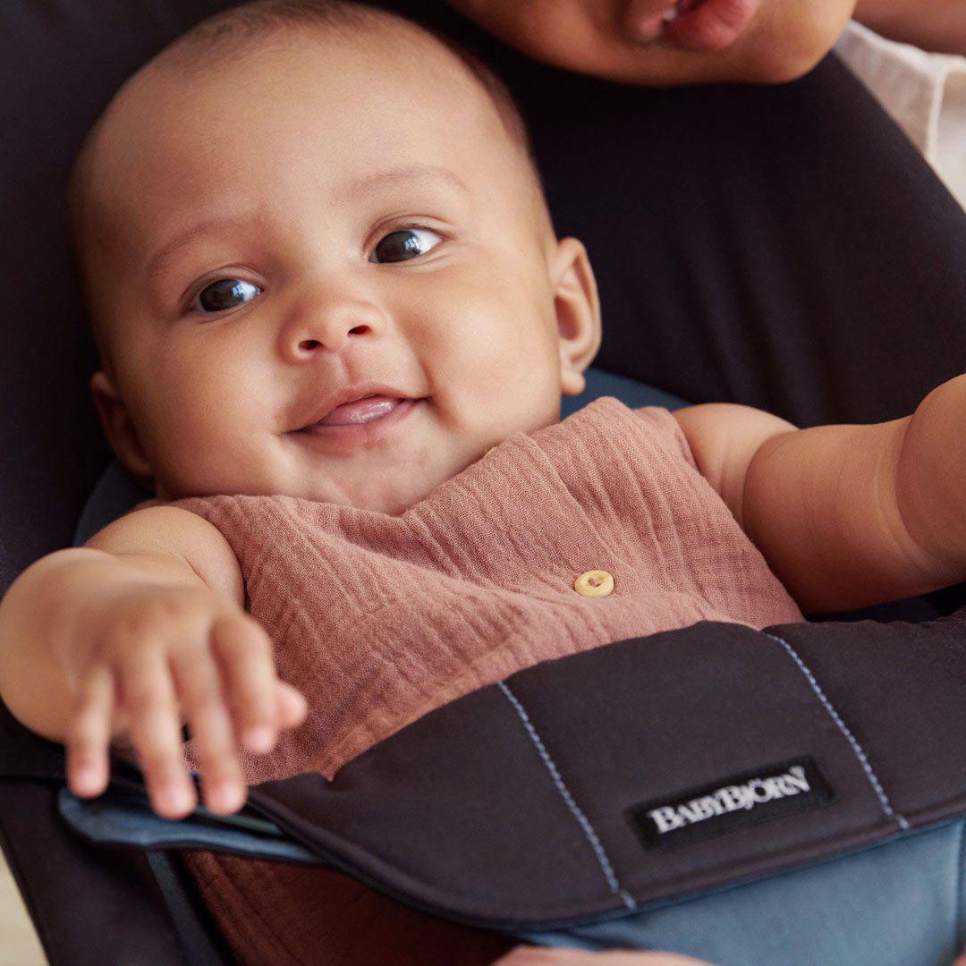  BabyBjorn Balance Soft Cotton Baby Bouncer - Black Frame - Black/Dark Grey、mySite、merchandisen