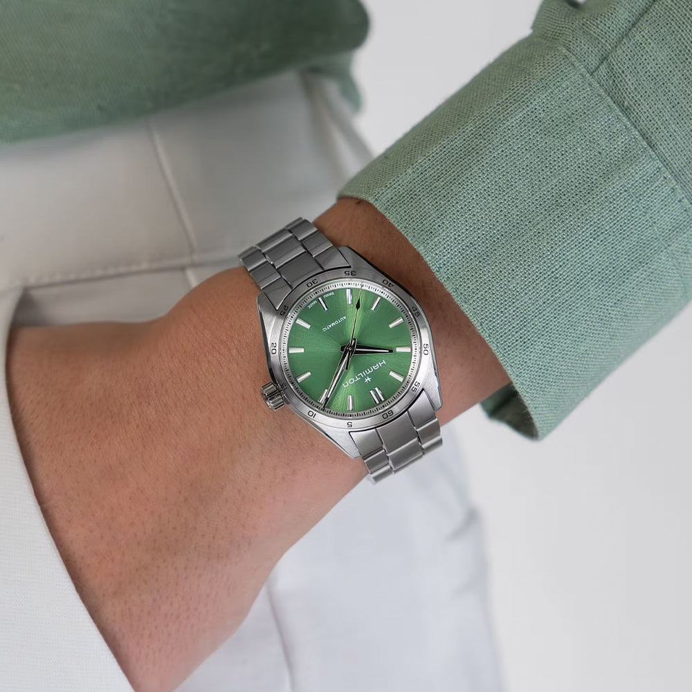  Jazzmaster Performer Auto 34mm - Green on Bracelet