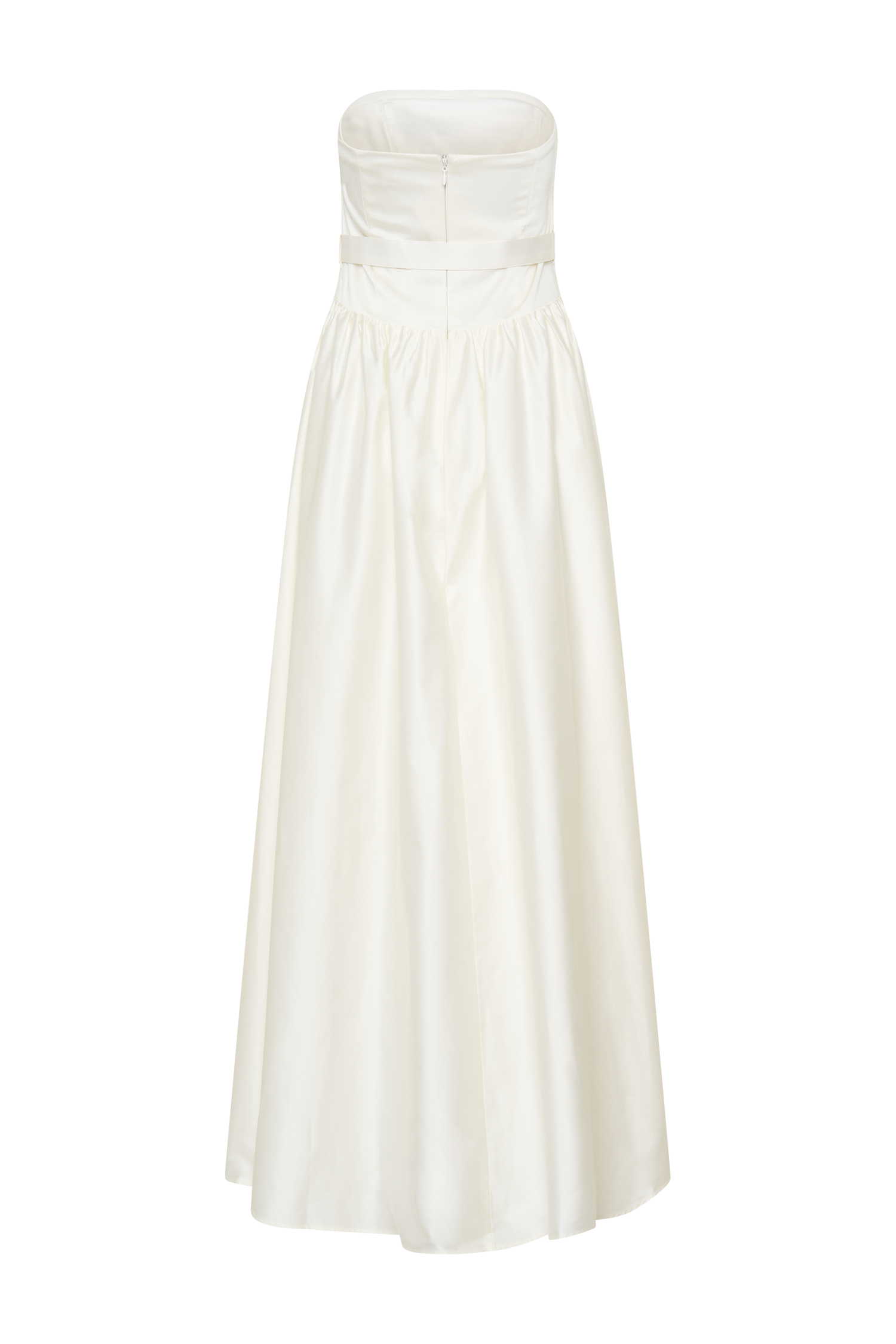 Florence Strapless Belted Maxi Dress - White、mySite、solidvoid