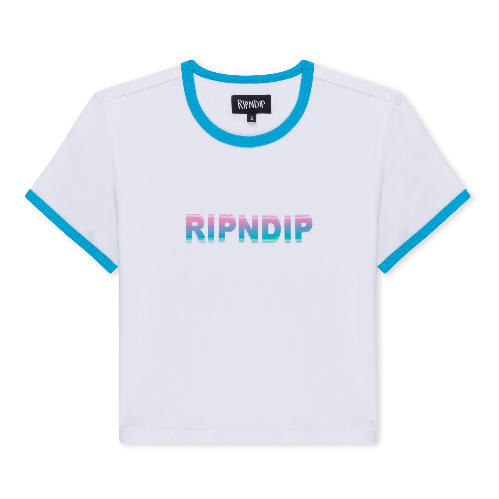  Digital Dream Cropped Ringer Tee (White/Blue)、mySite、merchandisen