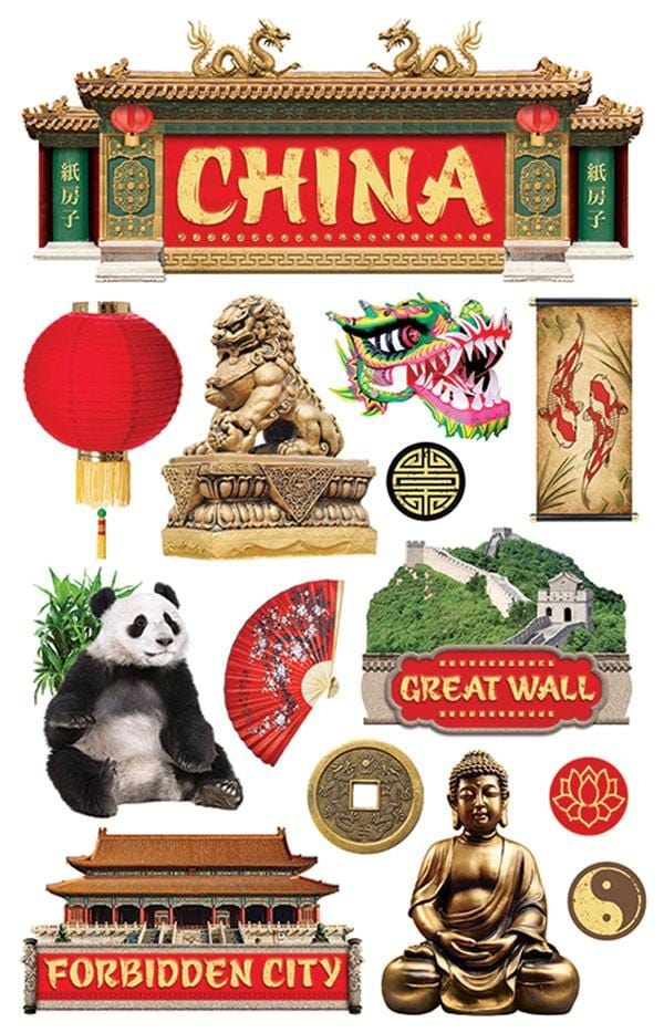  Scrapbook Stickers - 3D China、mySite、ghnorth