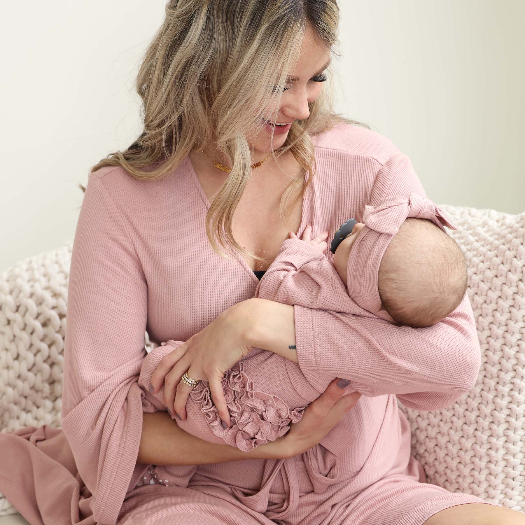  Vintage Rose Bamboo Waffle Knit Maternity Robe、mySite、layawaytickets