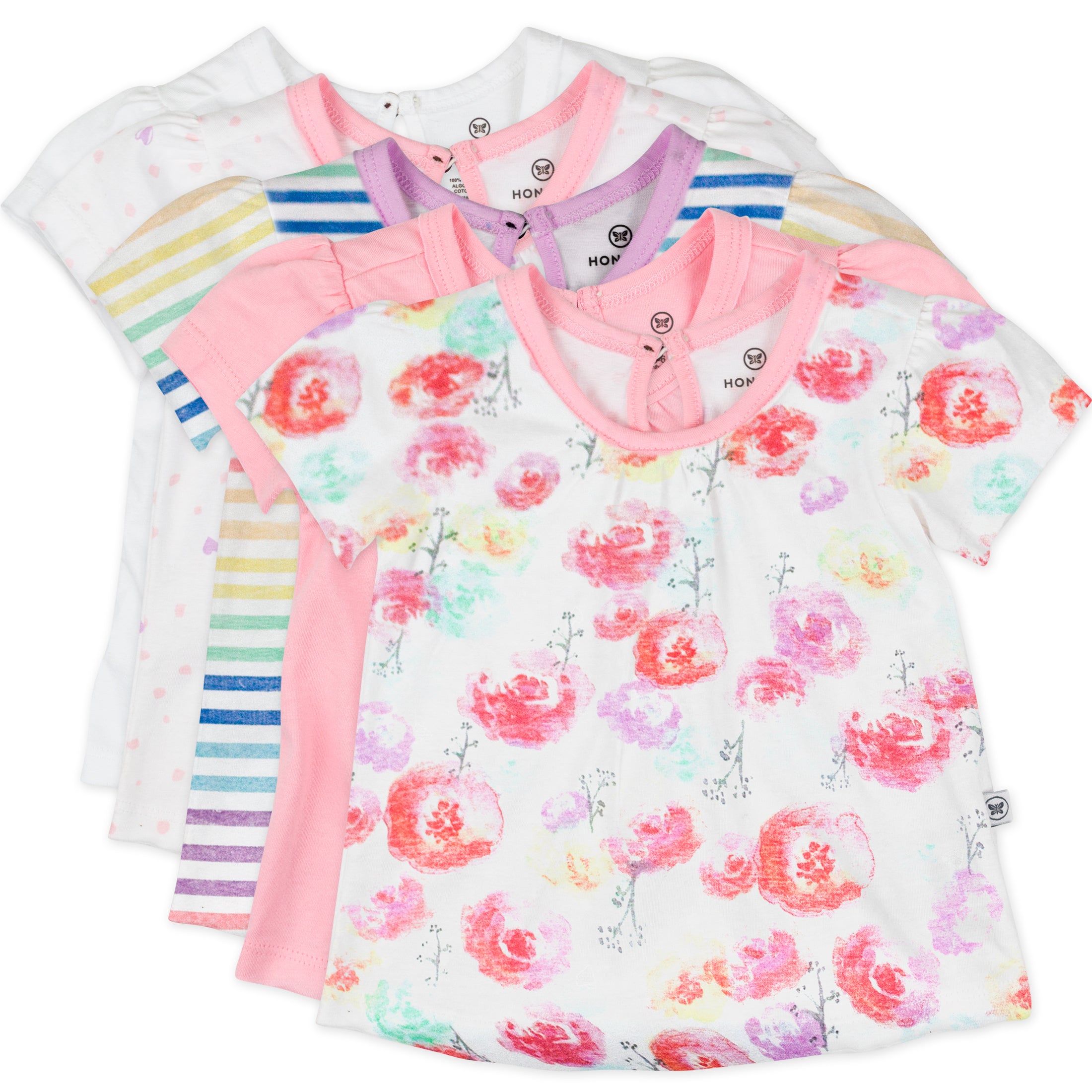  5-Pack Organic Cotton Girls' Short Sleeve T-Shirts、mySite、layawaytickets