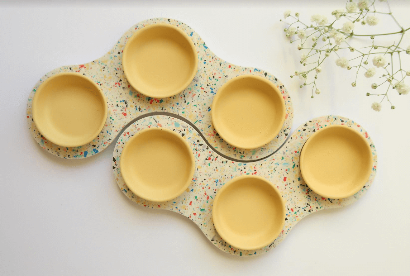Modern Splatter Seder Plate by The Israel Museum - Yellow、mySite、topwebapps