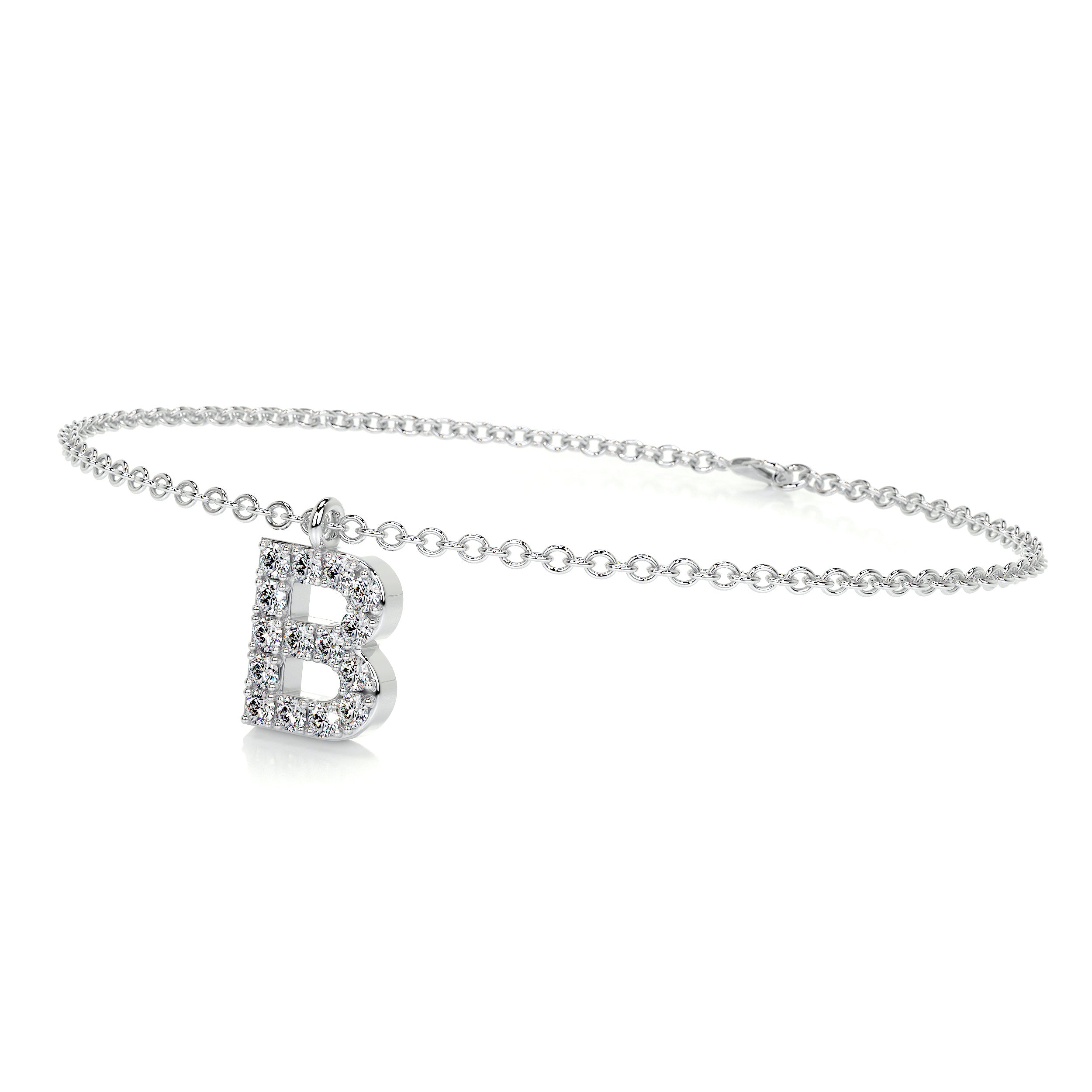 Barbara Letter Diamonds Bracelet (0.15 Carat) -14K White Gold、mySite、hinf8tx79