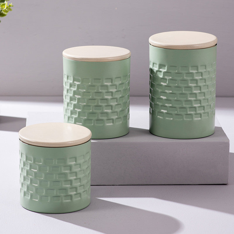 Stainless Steel Storage Canister Set | Green | Set of 3、mySite、camillekostekn