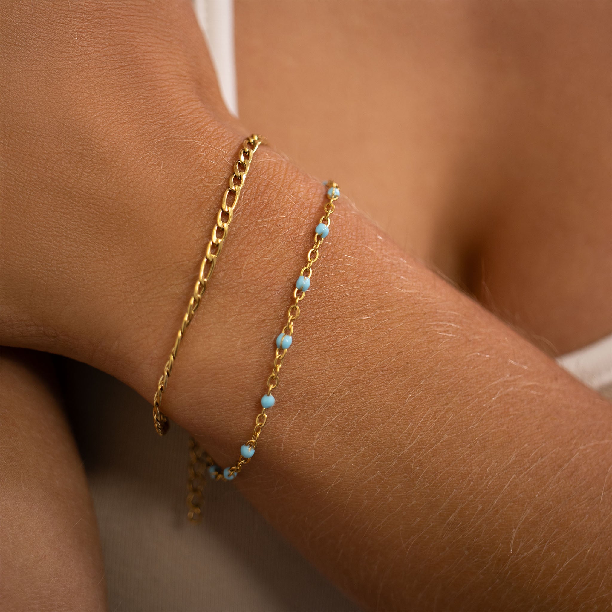 18K Gold PVD Stainless Steel Turquoise Confetti Bracelet / BRJ1061、mySite、dreamappss