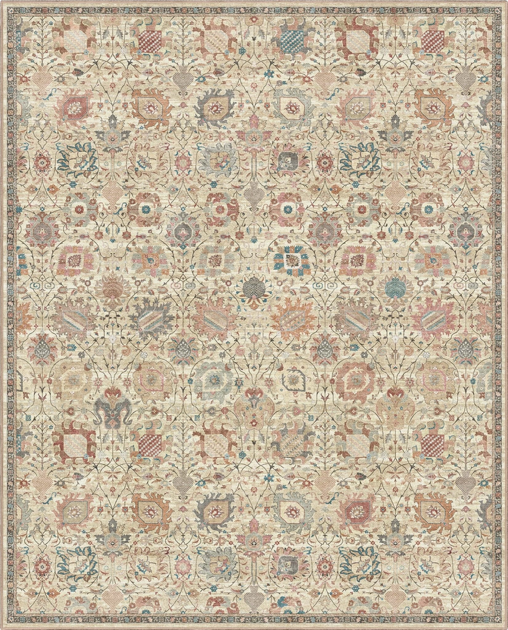 Vienna Vintage Oriental Botanical Rug – Easy Clean, Stylish Elegant Design、mySite、gigharbornorthrealestate