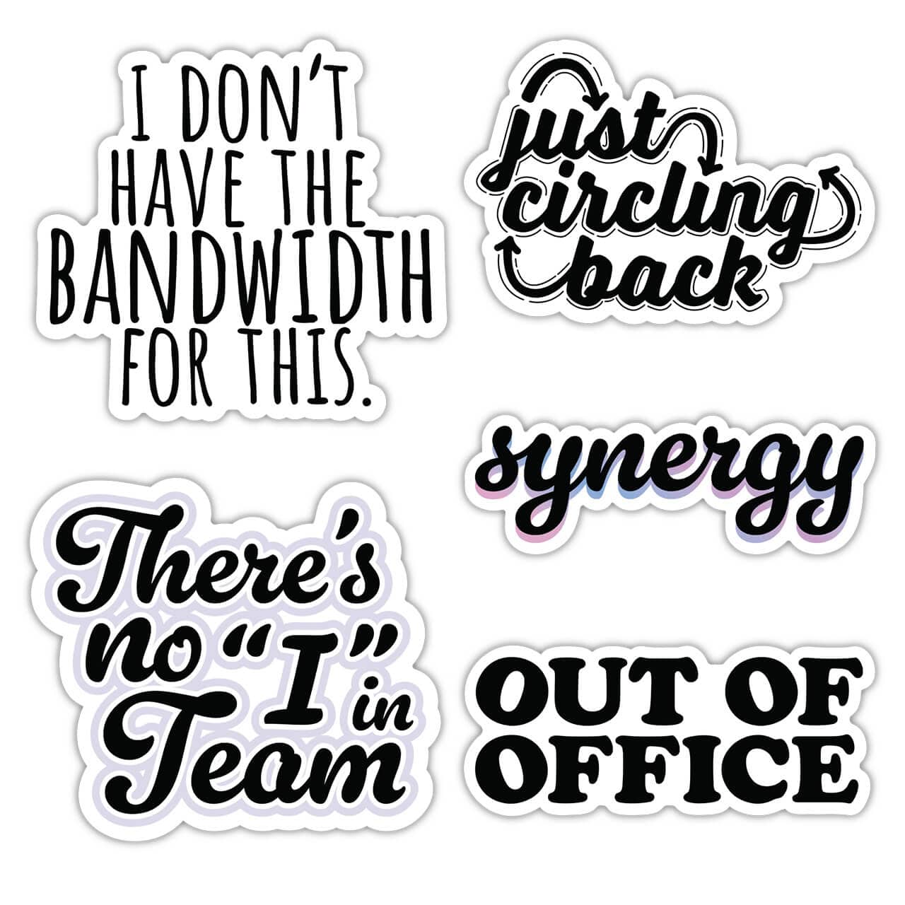  Funny office slang sticker pack (Black & White)、mySite、ghnorth