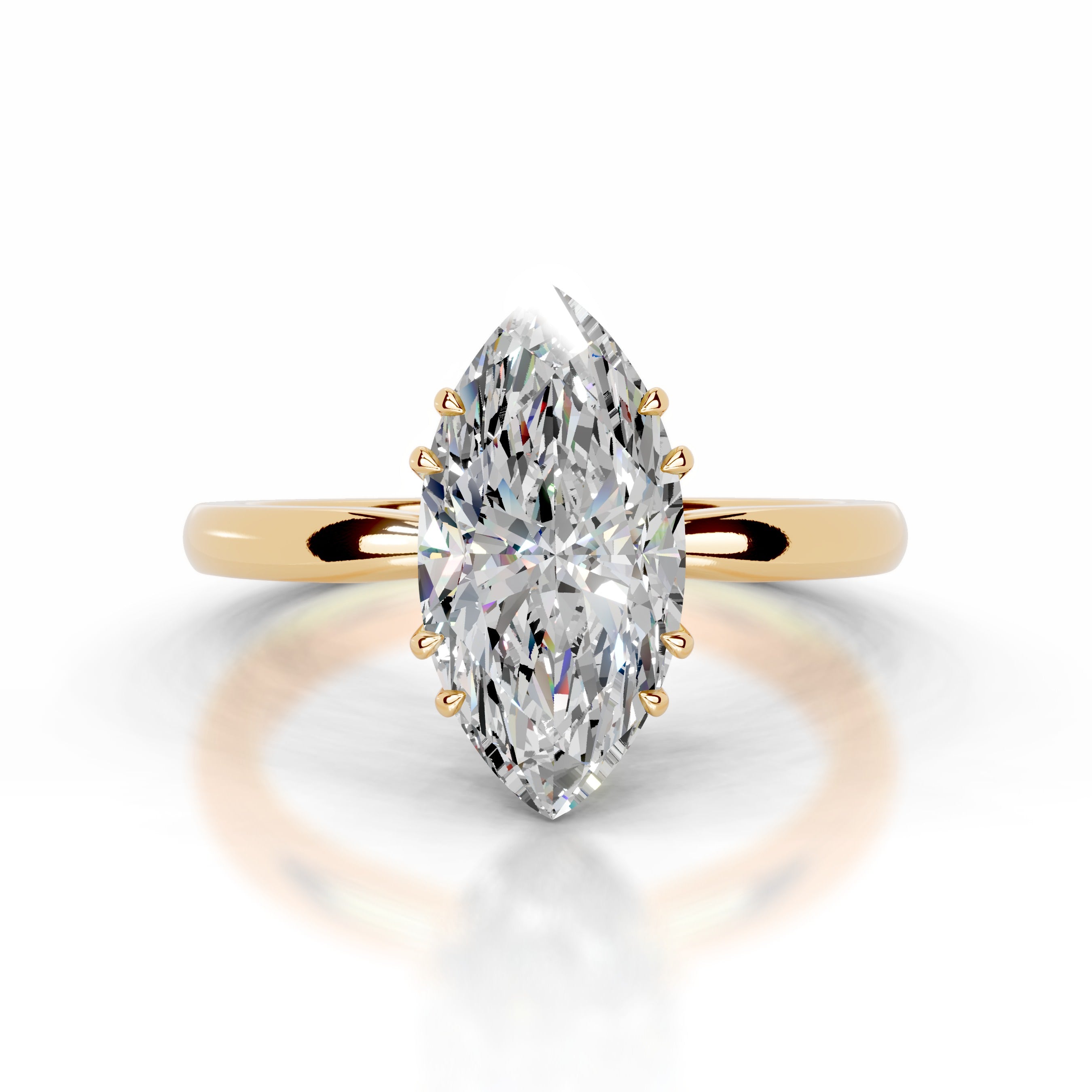 Badia Moissanite & Diamond Ring - 18K Yellow Gold、mySite、hinf8tx79
